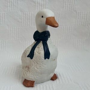 Vintage Blue Ribbon Goose Figurine Country Farmhouse Kitchen Decor